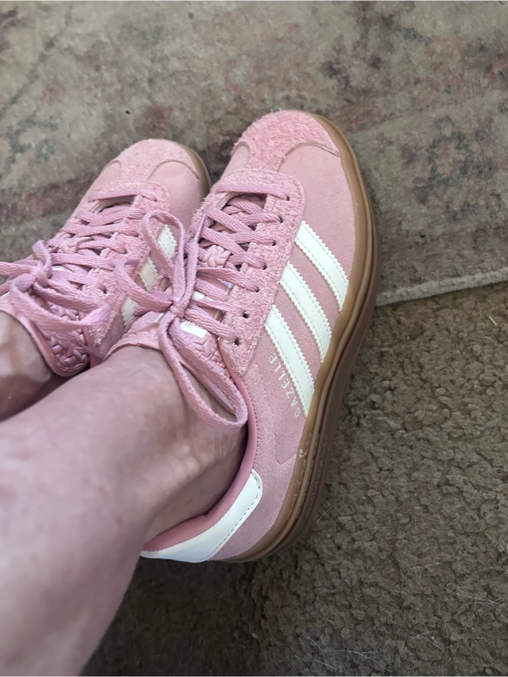 Adidas Gazelle Brand New Pink with White Stripes 5.5
